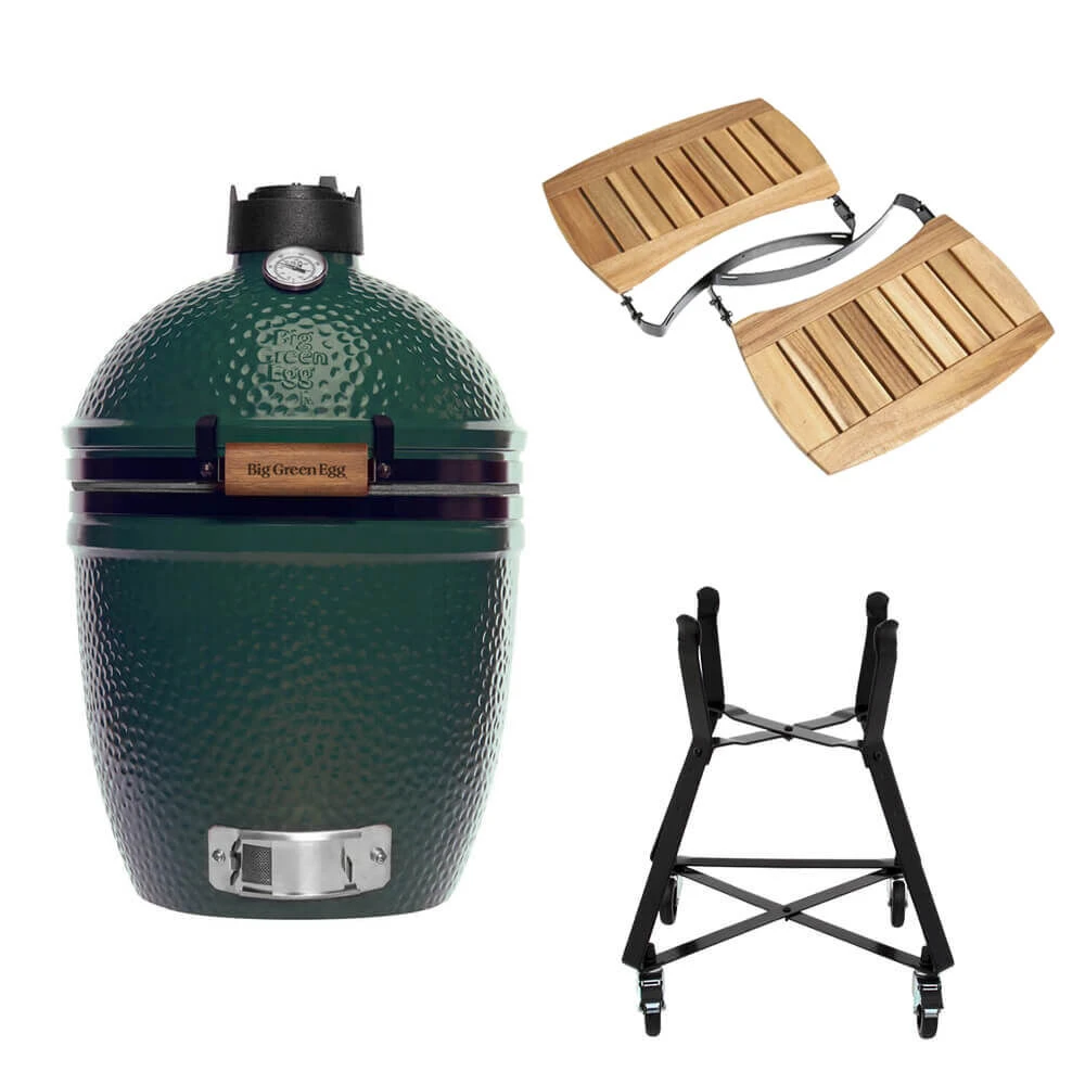 Big Green Egg Small Barbecue ø 33 Cm Keramiek Groen Met Onderstel En Acaciahouten Zijtafels 1 Big Green Egg Small Barbecue ø 33 Cm Keramiek Groen Met Onderstel En Acaciahouten Zijtafels