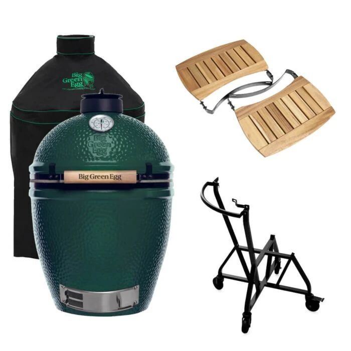 Big Green Egg Medium Barbecue ø 38 Cm Keramiek Groen Met IntEGGrated Nest, Handler, Acaciahouten Zijtafels En Hoes 1 Big Green Egg Medium Barbecue ø 38 Cm Keramiek Groen Met IntEGGrated Nest, Handler, Acaciahouten Zijtafels En Hoes