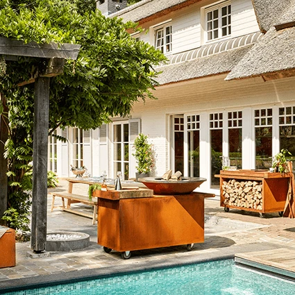 OFYR Island 85-100 Vuurkorf - Barbecue Met Meubel En Plank Van Donkergrijs Keramiek 2 OFYR Island 85-100 Vuurkorf - Barbecue Met Meubel En Plank Van Donkergrijs Keramiek - Afbeelding 2